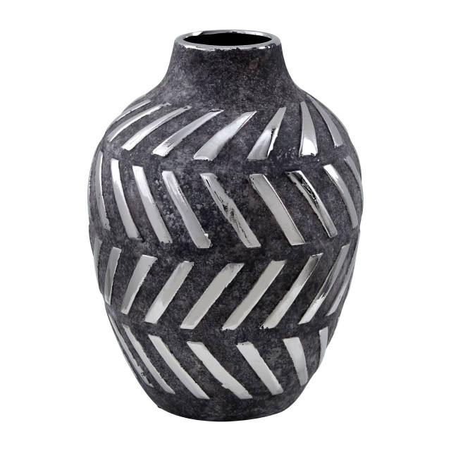 premier housewares Helaine Grey and Silver Small Vase