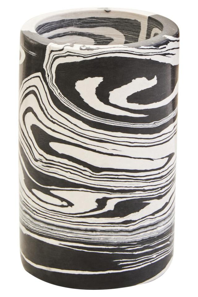 premier housewares Helsa Black And White Marble Two Way Candle Holder