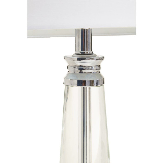 Premier Housewares Helvetia Clear Crystal Table Lamp With Chrome Base
