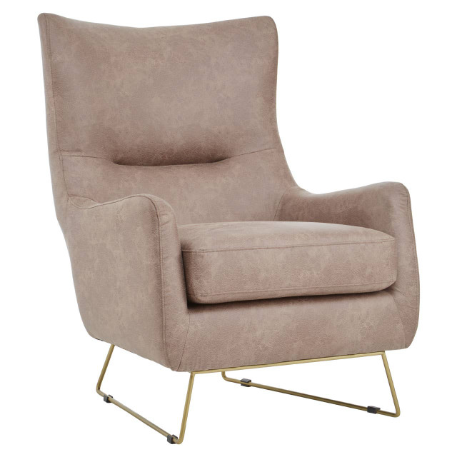 Premier Housewares Henry Brown Faux Leather Armchair