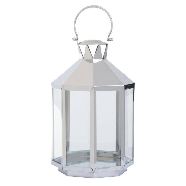 Premier Housewares Herber Large Silver Steel Lantern