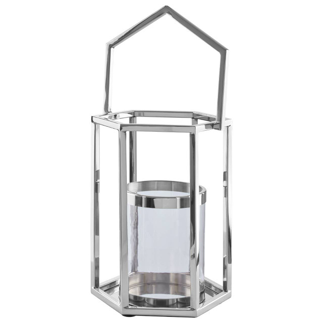 Premier Housewares Herber Small Silver Hexagonal Lantern