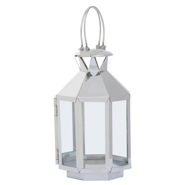 Premier Housewares Herber Small Silver Steel Lantern