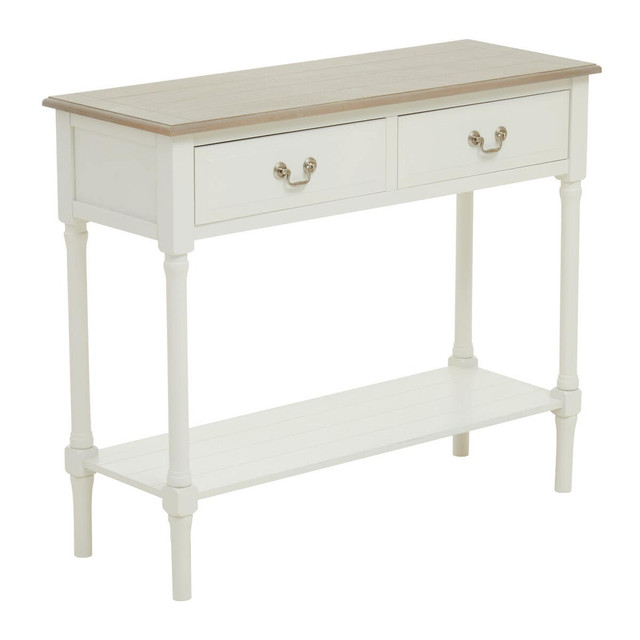premier housewares Heritage 2 Drawer Ivory Console Table