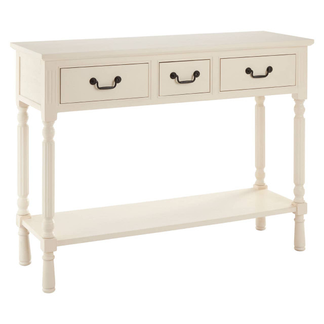 Premier Housewares Heritage 3 Drawer White Console Table
