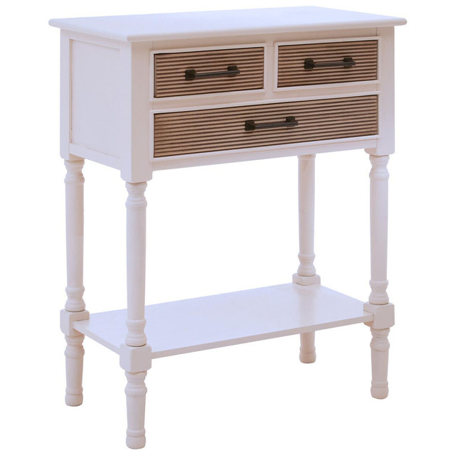 premier housewares Heritage 3 Drawers Pearl White Console Table