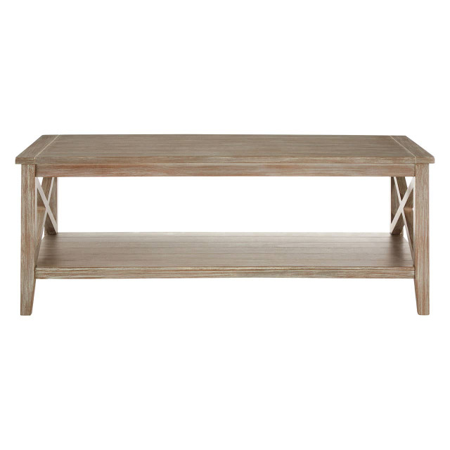 Premier Housewares Heritage Coffee Table With Grey Pine Wood Washed Finish