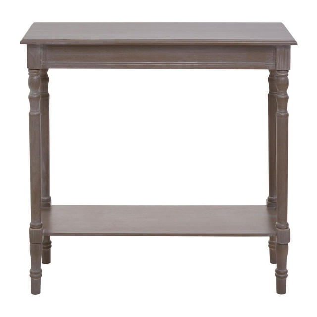 Premier Housewares Heritage Console Table With Pine Wood Grey Washed Finish