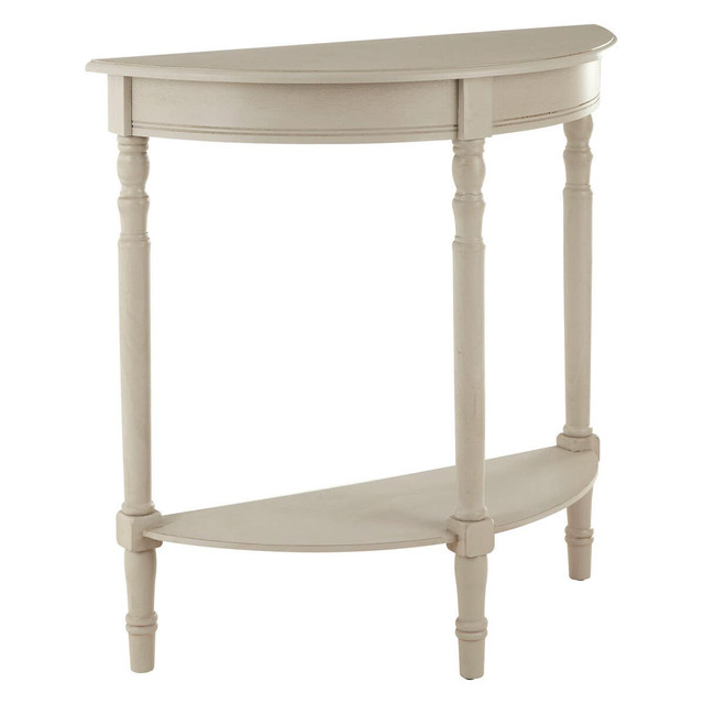Premier Housewares Heritage Putty Pine Wood Half Moon Console Table