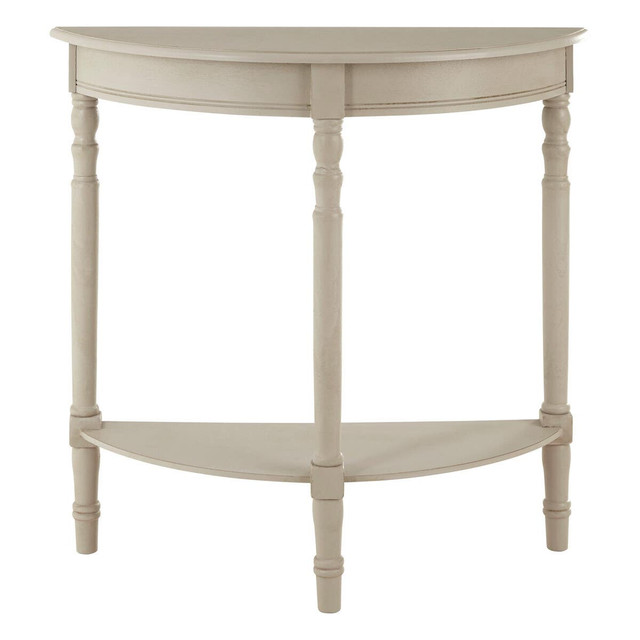 Premier Housewares Heritage Putty Pine Wood Half Moon Console Table