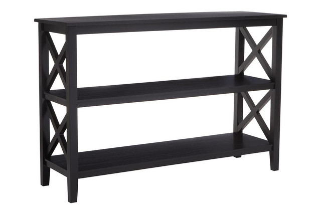 Premier Housewares Heritage Three Shelf Large Black Bookcase