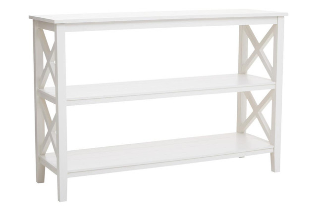 premier housewares Heritage Three Shelf Large Ivory Bookcase