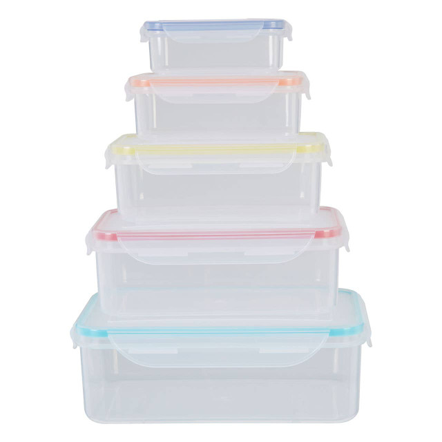premier housewares Herrela 5pc Rectangular Food Containers with Airtight Lids