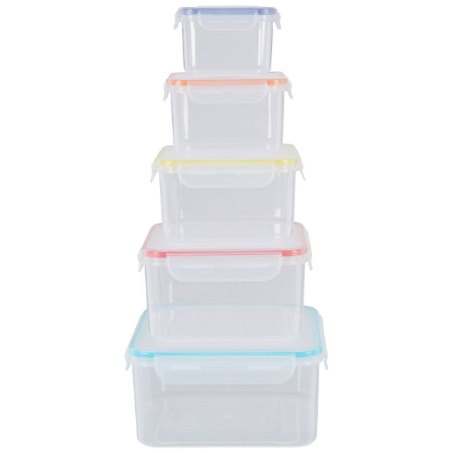 Premier Housewares Herrela 5pc Square Food Containers With Airtight Lids