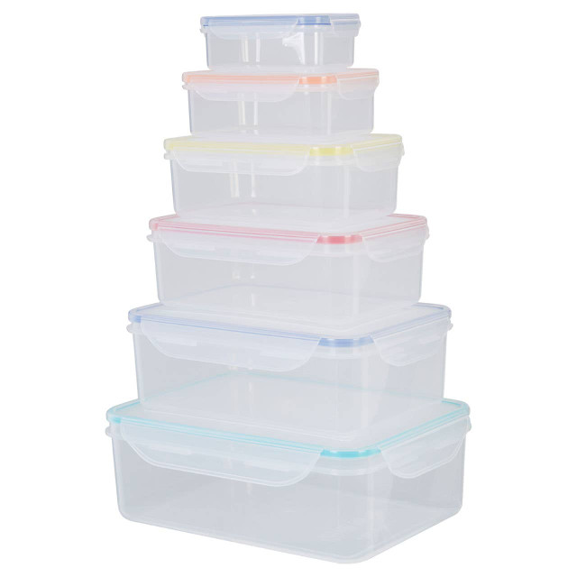 Premier Housewares Herrela 6pc Rectangular Food Containers With Airtight Lids