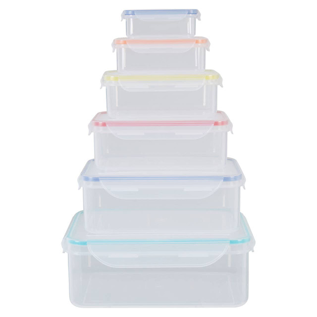 premier housewares Herrela 6pc Rectangular Food Containers with Airtight Lids