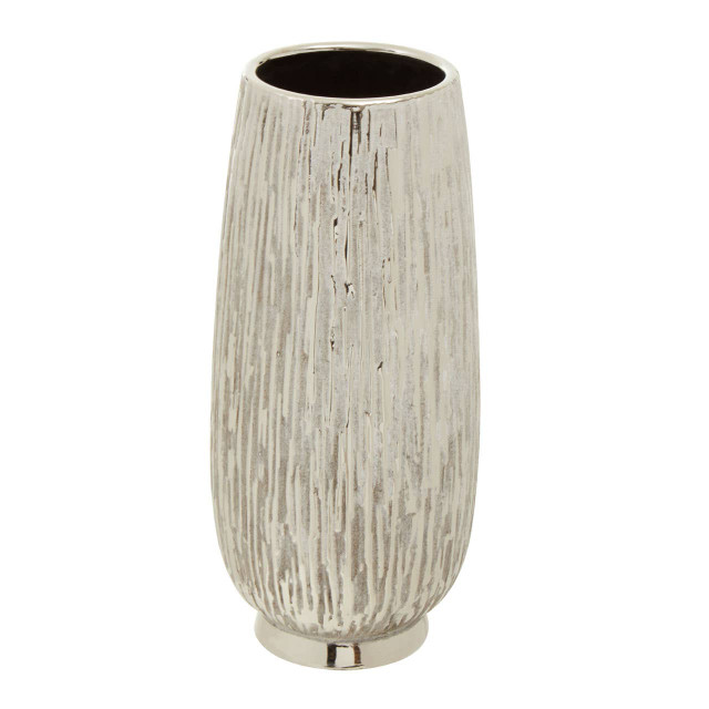 Premier Housewares Hesper Large Silver Ceramic Vase