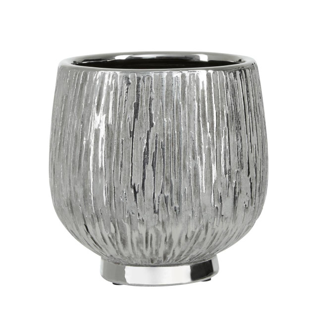 Premier Housewares Hesper Small Silver Ceramic Planter