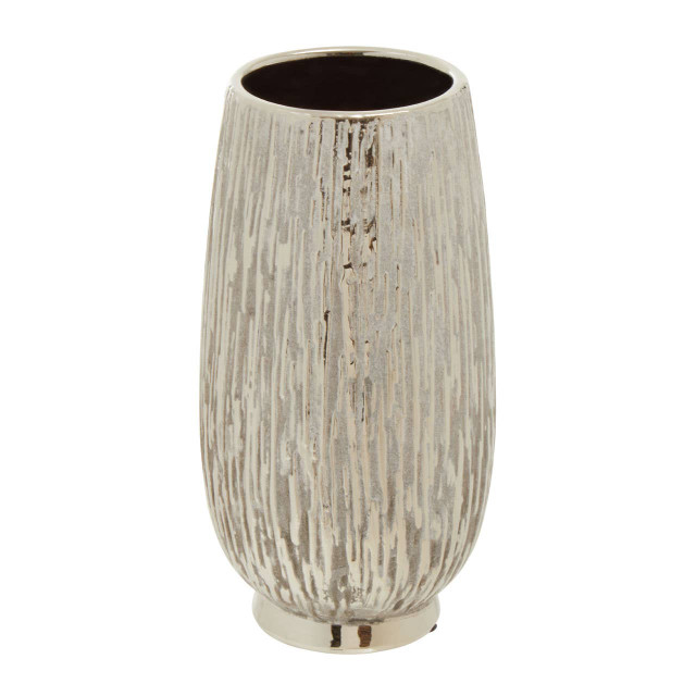 Premier Housewares Hesper Small Silver Ceramic Vase