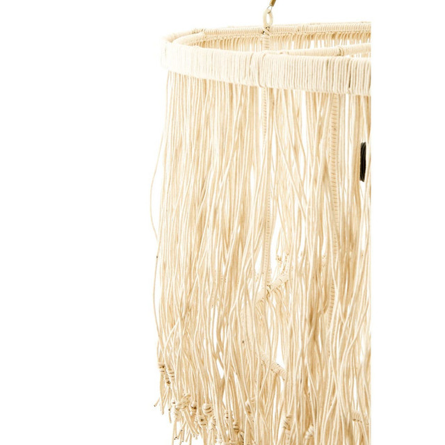 Premier Housewares Hestina Cream Leather Ceiling Light