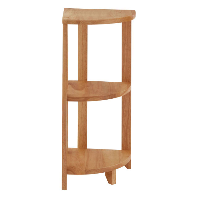 Premier Housewares Heva Three Tier Tropical Hevea Wood Corner Shelf Unit