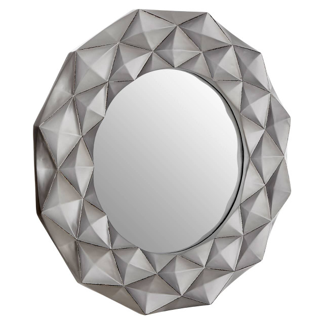 Premier Housewares Hexa 3D Effect Light Silver Wall Mirror