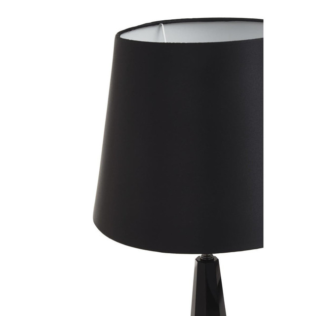 Premier Housewares Hexum Black Crystal Table Lamp With Metal Base