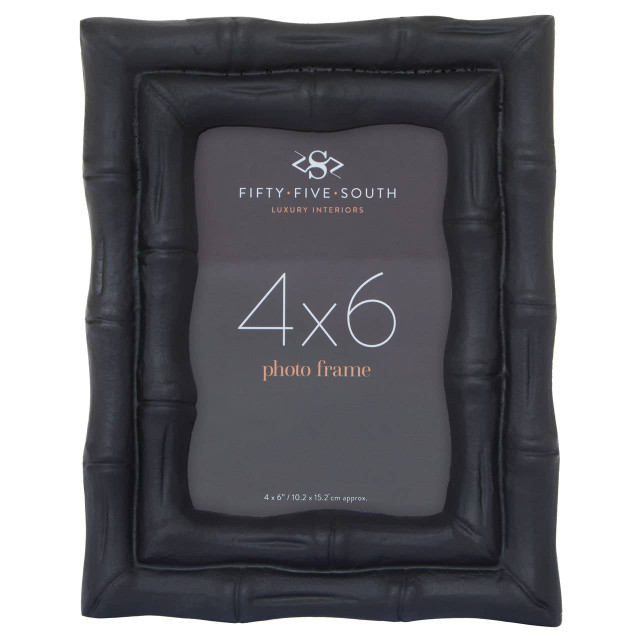 premier housewares Hiba 4 x 6 Black Finish Bamboo Effect Photo Frame