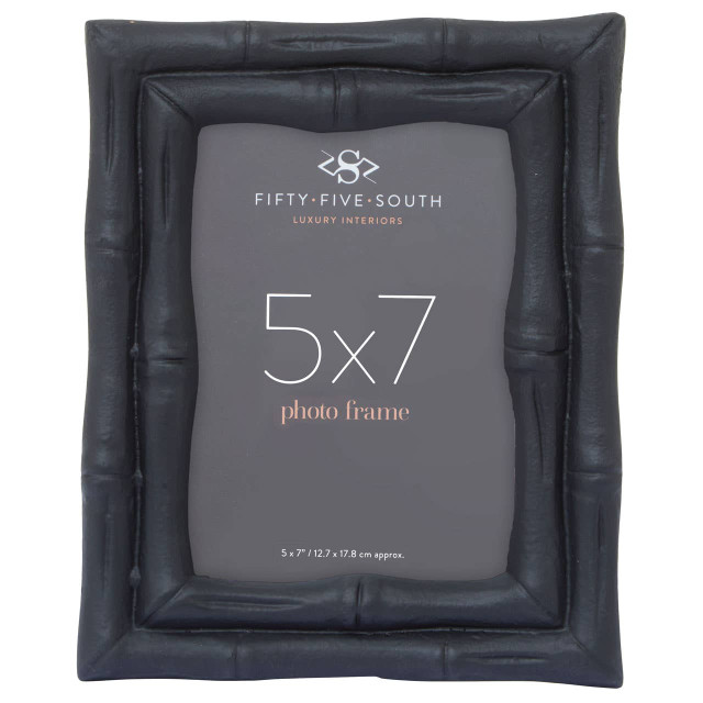 premier housewares Hiba 5 x 7 Black Finish Bamboo Effect Photo Frame