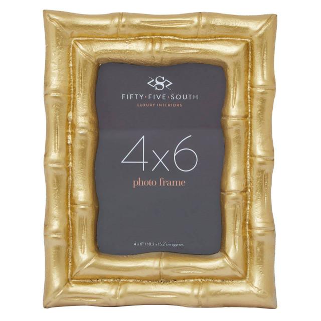 premier housewares Hiba Gold Finish Bamboo Effect Photo Frame 4x6in