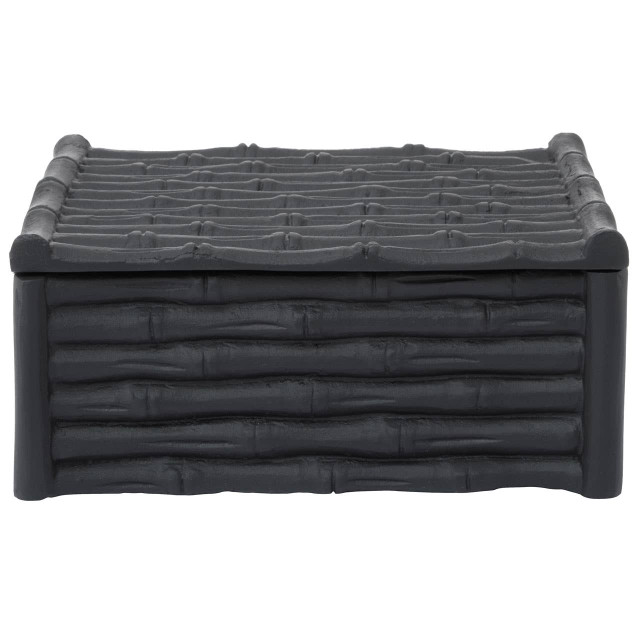 Premier Housewares Hiba Large Black Finish Bamboo Effect Trinket Box