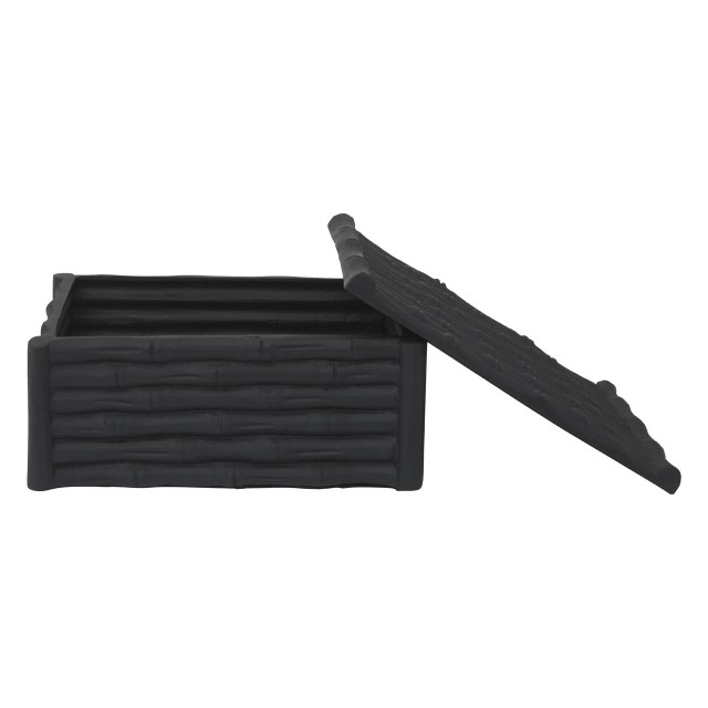 Premier Housewares Hiba Large Black Finish Bamboo Effect Trinket Box
