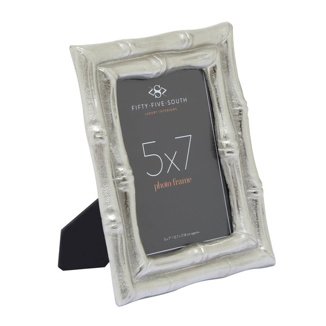 Premier Housewares Hiba Silver Finish Bamboo Effect 5In X 7In Photo Frame
