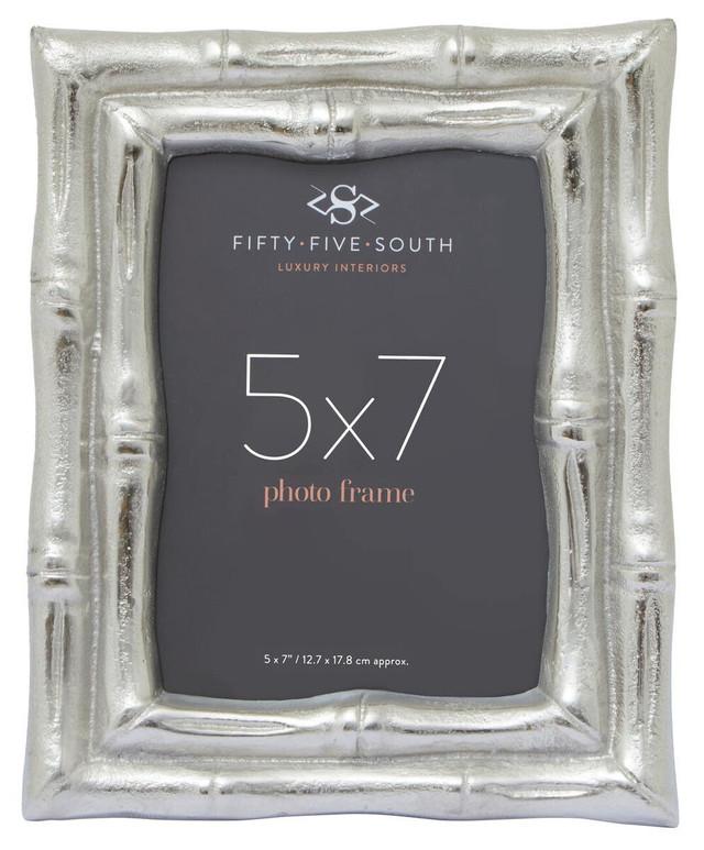 Premier Housewares Hiba Silver Finish Bamboo Effect 5In X 7In Photo Frame
