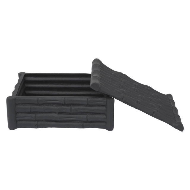 Premier Housewares Hiba Small Black Finish Bamboo Effect Trinket Box