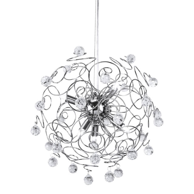 premier housewares Hiram Crystal and Chrome Pendant Light