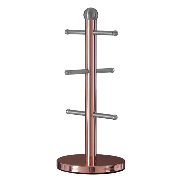 premier housewares Hirano 6 Cup Copper Finish Mug Tree