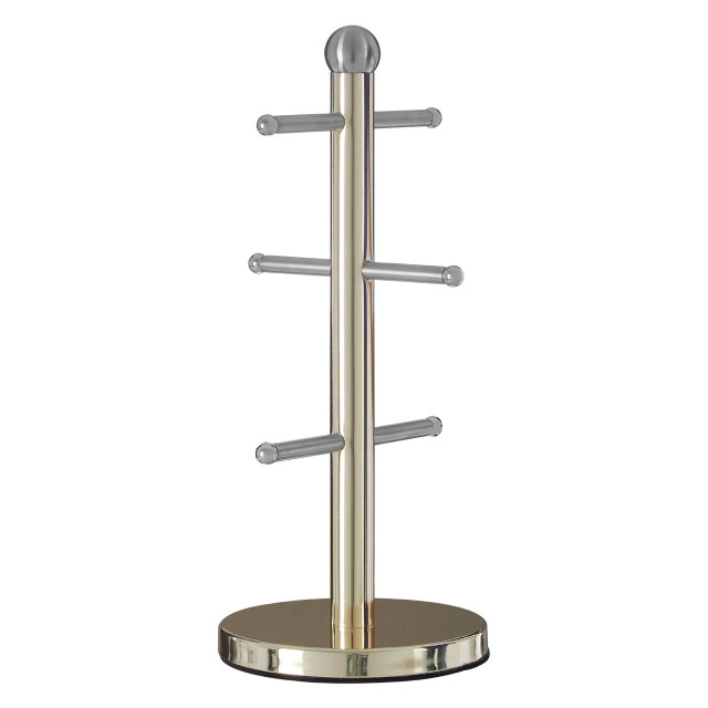 premier housewares Hirano 6 Cup Gold Finish Mug Tree