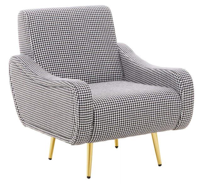 Premier Housewares Holli Black And White Checked Armchair