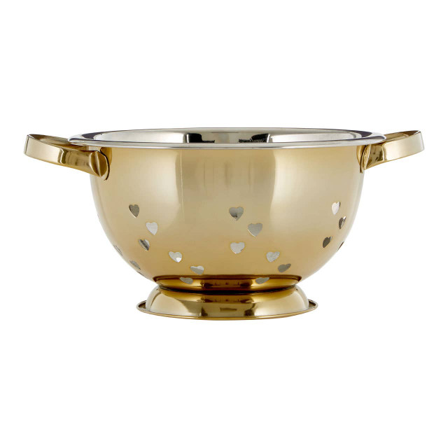 premier housewares Hollis Hearts Design Gold Colander