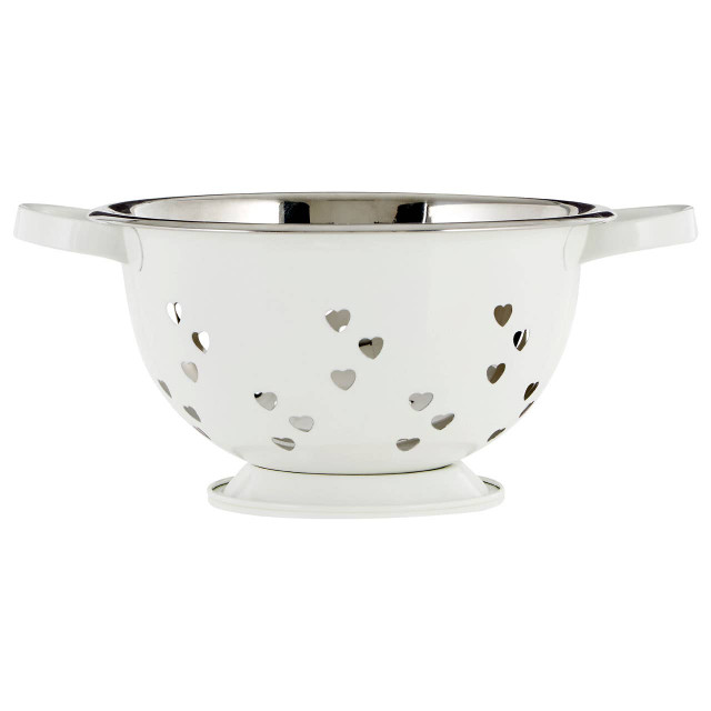 Premier Housewares Hollis Hearts Design Ivory Colander