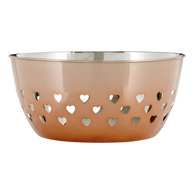 premier housewares Hollis Hearts Design Rose Gold Bowl