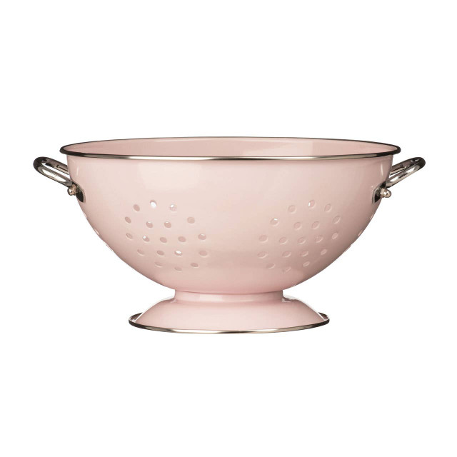 premier housewares Hollis Pastel Pink Enamel Retro Colander