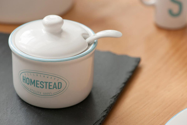 Premier Housewares Homestead Sugar Pot With Lid And Spoon