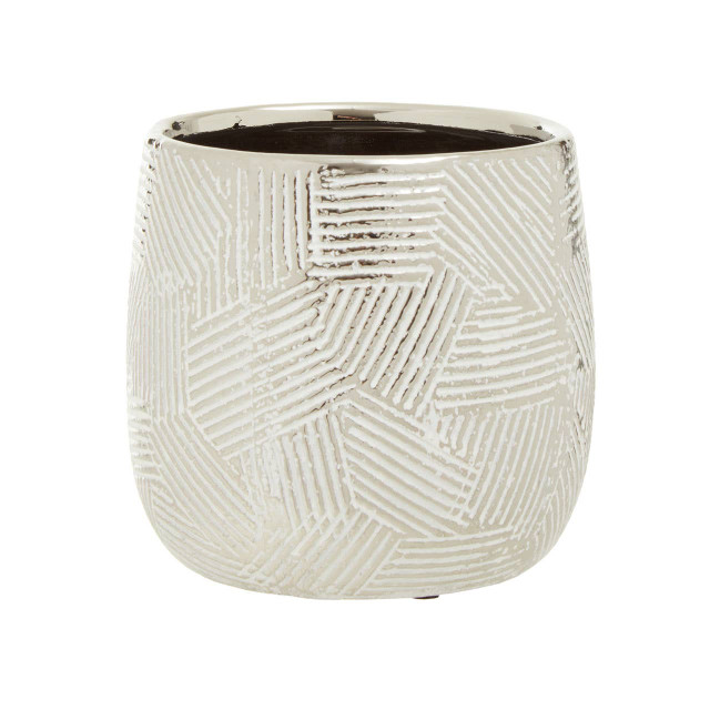 premier housewares Honna Small White Silver Ceramic Planter