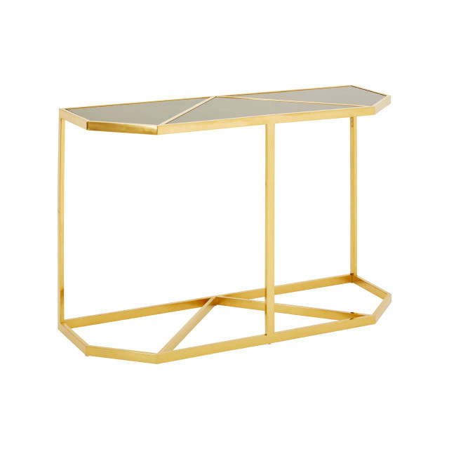 Premier Housewares Horizon Black Tempered Glass Console Table