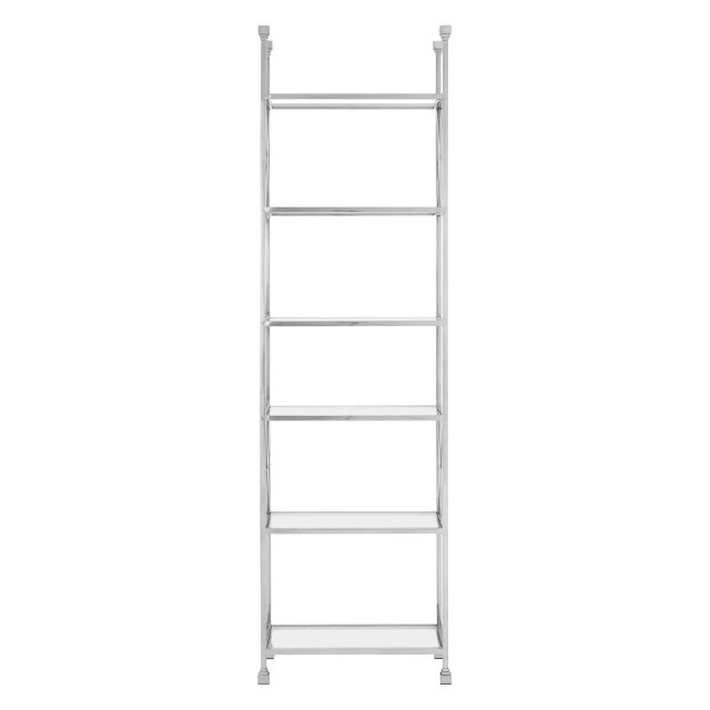 premier housewares Horizon Cross Design 6 Tier Tempered Glass Shelving Unit