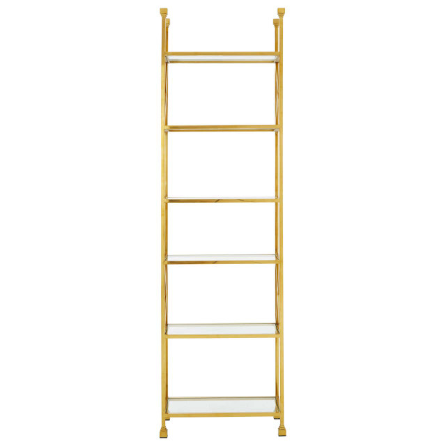Premier Housewares Horizon Gold Finish Cross Design Bookshelf