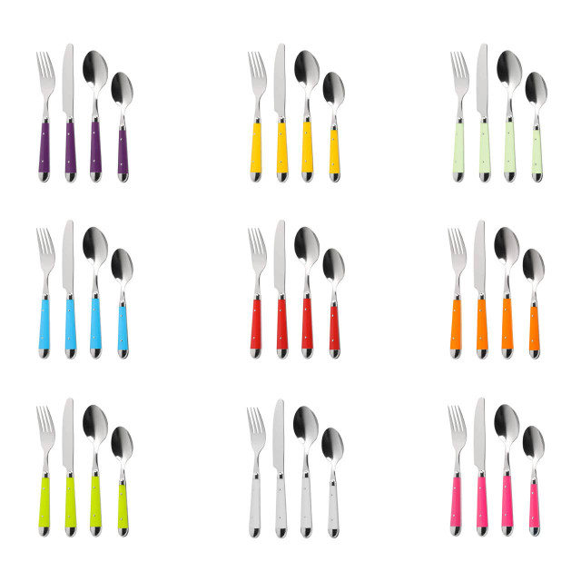 Premier Housewares Hot Pink 16Pc Brasserie Cutlery Set