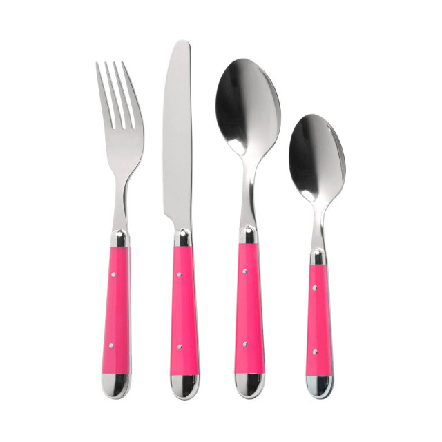 premier housewares Hot Pink 16Pc Brasserie Cutlery Set